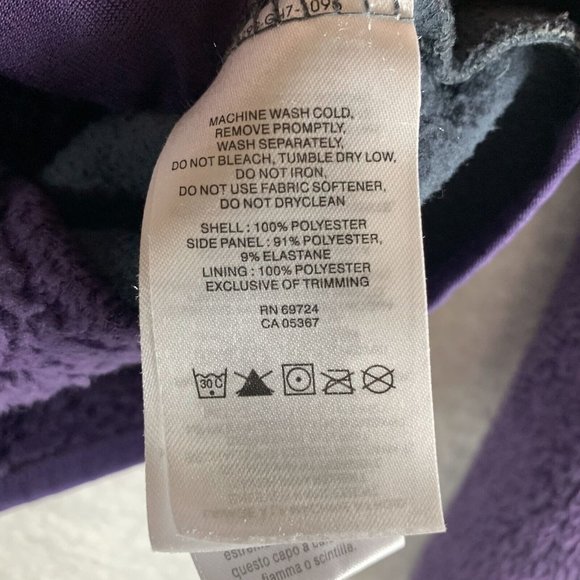 Columbia Sherpa Jacket Womens Medium Purple Gray Stretch Mock Neck Full Zip 8033 - Picture 5 of 7